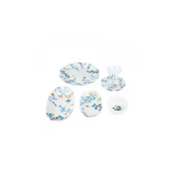 Karaca Bonita Blau für 6 Personen Frühstücksset und Servierschalen, 26 Teilig