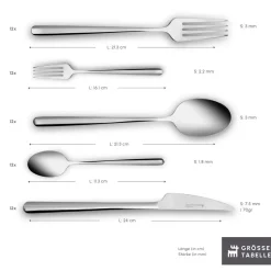 Karaca Boreas 12 Personen Besteckset, 60 Teilig