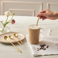 Karaca Boreas Gold 4-teiliges Latte-Löffel-Set in Box