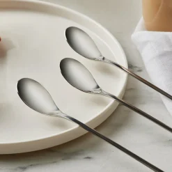 Karaca Boreas Silber 4-teiliges Latte-Löffel-Set in Box