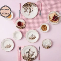 Karaca Bunny für 2 Personen Frühstücksset und Servierschalen, 12 Teilig