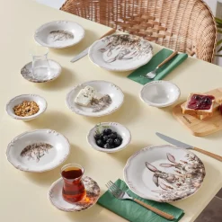 Karaca Bunny für 2 Personen Frühstücksset und Servierschalen, 12 Teilig