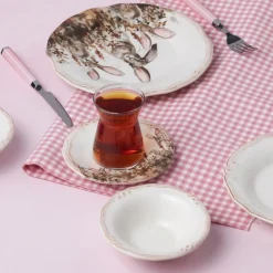 Karaca Bunny für 2 Personen Frühstücksset und Servierschalen, 12 Teilig