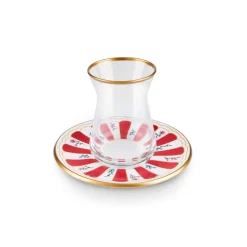Karaca Bursa Türkisches Teeglas, 12-teilig, Rot