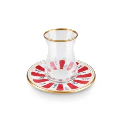 Karaca Bursa Türkisches Teeglas, 12-teilig, Rot