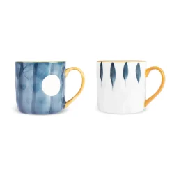 Karaca Canarie 2-teiliges Steinzeug-Becher-Set, 350ml, Mehrfarbig