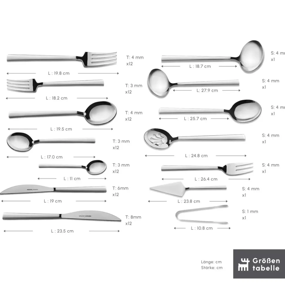Karaca Carmelo Premium mit Boxed Besteckset, 91 Teilig