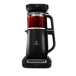 Karaca Caysever Robotea Pro 4 in 1 sprechender automatischer Teekocher Wasserkocher und Filterkaffeemaschine 2500W Chrome