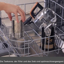 Karaca Caysever Robotea Pro 4 in 1 sprechender automatischer Teekocher Wasserkocher und Filterkaffeemaschine 2500W Space Grau