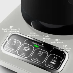 Karaca Caysever Robotea Pro 4 in 1 sprechender automatischer Teekocher Wasserkocher und Filterkaffeemaschine, Starlight, 2500W