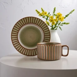 Karaca Cereus Tee-Set für 2 Personen, 4 Teilig, Grün