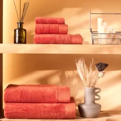 Karaca Chandler Modal Gästehandtuch, Koralle, 30x50cm