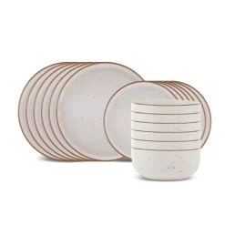 Karaca Chicago Dot für 6 Personen Geschirrset, 18 Teilig, Keramisch