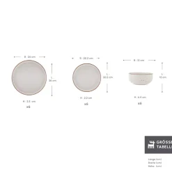 Karaca Chicago Dot für 6 Personen Geschirrset, 18 Teilig, Keramisch