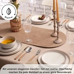 Karaca Chicago Dot für 6 Personen Geschirrset, 18 Teilig, Keramisch