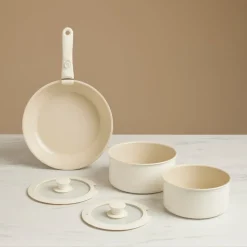 Karaca Comfort 6-teiliges Keramik-Kochgeschirrset mit abnehmbaren Griffen
