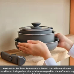 Karaca Comfort 6-teiliges Kochgeschirr-Set mit Abnehmbaren Griffen