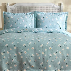 Karaca Daisy 100% Baumwolle Doppelbett Deckenbezug Set, Mint