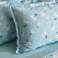 Karaca Daisy 100% Baumwolle Doppelbett Deckenbezug Set, Mint