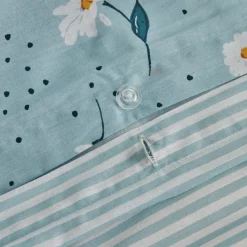 Karaca Daisy 100% Baumwolle Doppel Bettbezug Set, Mint