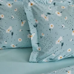 Karaca Daisy 100% Baumwolle Einzelbett Bettwäsche Set, Mint