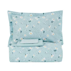 Karaca Daisy 100% Baumwolle Einzelbett Bettwäsche Set, Mint