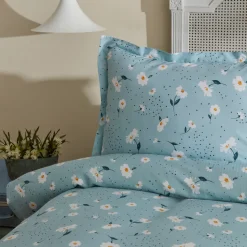 Karaca Daisy 100% Baumwolle Einzelbett Piké-Set, Mint