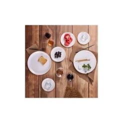 Karaca Darcy White for 6 Personen Frühstücksset und Servierschalen, 26 Teilig