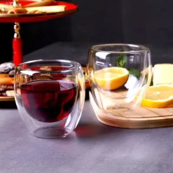 Karaca Doppelwand Borosilikat Glas Cappuccinotassen Set für 2 Personen