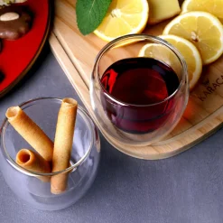 Karaca Doppelwand Borosilikat Glas Cappuccinotassen Set für 2 Personen