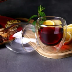 Karaca Doppelwand Borosilikat Glas Cappuccinotassen Set für 2 Personen