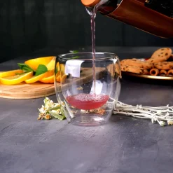 Karaca Doppelwand Borosilikat Glas Latte Cup Set für 2 Personen 350 ml