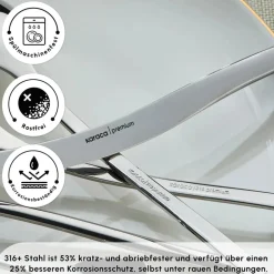 Karaca Dora 316+ Premium 84 Teiliges Für 12 Personen Besteck Set