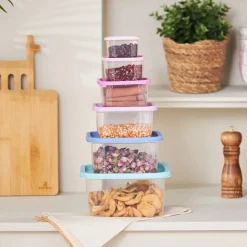 Karaca Dora Lila Vorratsbehälter, 6 Teilig