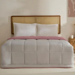 Karaca Double Face Bettdecke Pudra - Hellgrau 200X200