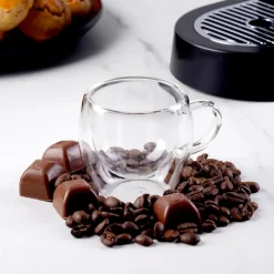 Karaca Double Wall Borosilikat Glas Tassenset für 2 Personen 150 ml with Handle