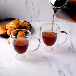 Karaca Double Wall Borosilikat Glas Tassenet für 2 Personen 300 ml