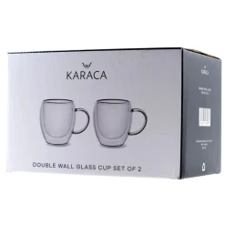 Karaca Double Wall Borosilikat Glas Tassenet für 2 Personen 300 ml