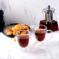 Karaca Double Wall Borosilikat Glas Tassenet für 2 Personen 300 ml