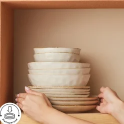 Karaca Earth Collection Aria 55-teiliges Tafelservice für 12 Personen Beige