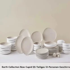 Karaca Earth Collection Cupid 55-teiliges 12-Personen-Geschirrset