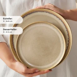 Karaca Earth Collection Earthy Light Reactive 52-Teiliges 12-Personen Geschirrset