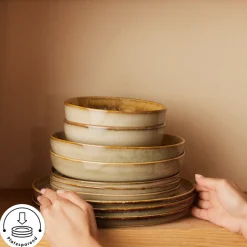 Karaca Earth Collection Earthy Light Reactive 52-Teiliges 12-Personen Geschirrset