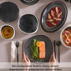 Karaca Earth Collection Galactic 55-teiliges Tafelservice für 12 Personen – Weiß