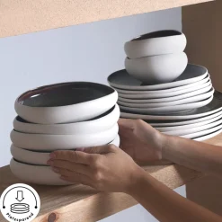 Karaca Earth Collection Galactic 55-teiliges Tafelservice für 12 Personen – Weiß