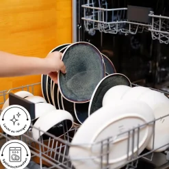 Karaca Earth Collection Galactic 55-teiliges Tafelservice für 12 Personen – Weiß