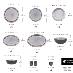 Karaca Earth Collection Mercure 59-Teiliges 12-Personen Geschirrset