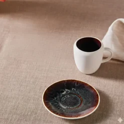 Karaca Earth Collection New Galactic 2-teiliges Espresso- und Türkischer-Kaffee-Set mit Reaktivglasur, 100 ml, Weiß