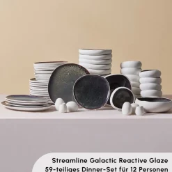 Karaca Earth Collection New Galactic Weiß 59-Teiliges 12-Personen Geschirrset