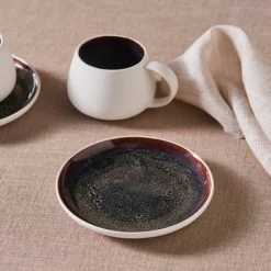 Karaca Earth Collection New Galactic 2-teiliges Teeset mit Reaktivglasur, 300 ml, Weiß